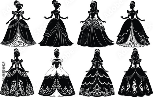 Tyrannosaurus Rex T-Rex dinosaur silhouette vector illustration, prehistoric reptile, jurassic period, predator animal, mascot, detailed graphic minimal design element, black icon, wildlife.