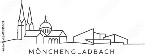 Mönchengladbach Germany city skyline silhouette vector illustration