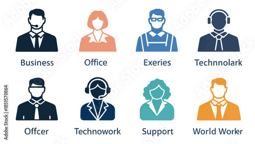 Diverse professionals in various occupations and industries