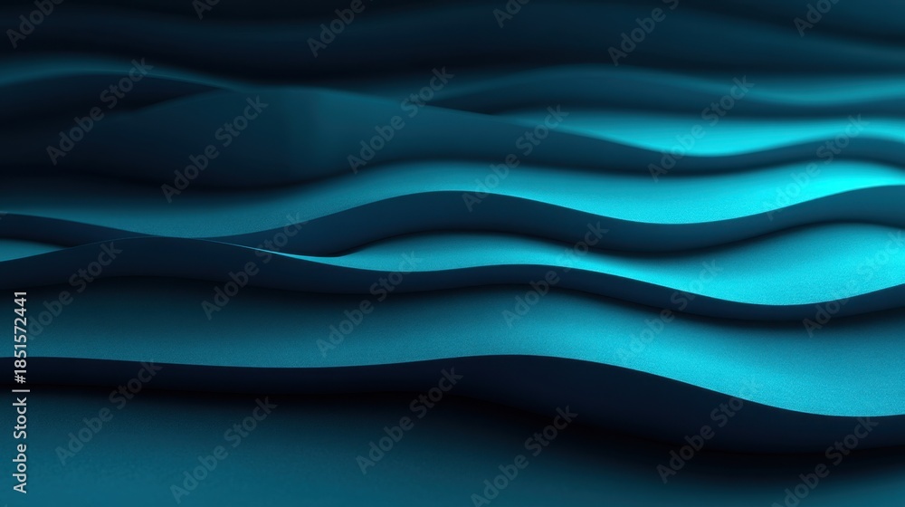 Fototapeta premium Abstract Waves of Blue Paper Layers Creating a Soft Flowing Texture in a Minimalistic Design for Backgrounds and Artistic Projects