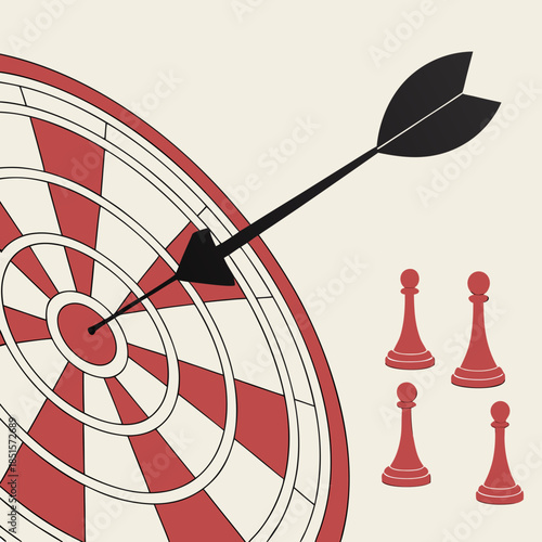 Strategic game of darts and chess pawns a blend of precision and intellect.