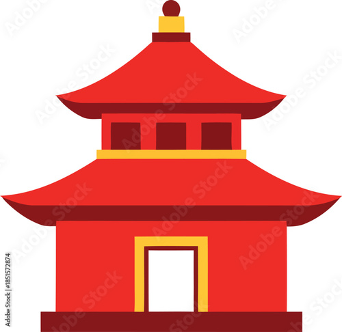 Vibrant Chinese New Year Lunar Temple Celebration with Traditional Architecture and Cultural Heritage