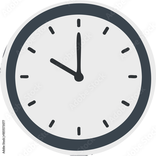 Minimalist Analog Clock Icon: Time, Schedule, and Punctuality Concept