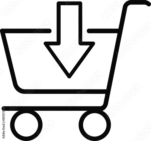 Flat Design E-Commerce Shopping Cart Illustration