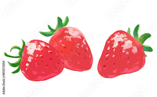 苺手描きイラスト_3つ