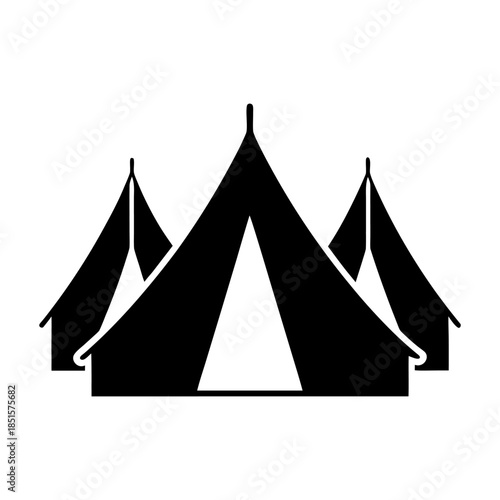 Islamic Pilgrimage Mina Tents Simple Icon.