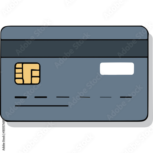 Modern Digital Credit Card Icon with Chip