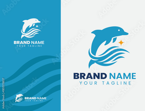 logo or icon of dolphins and the sea