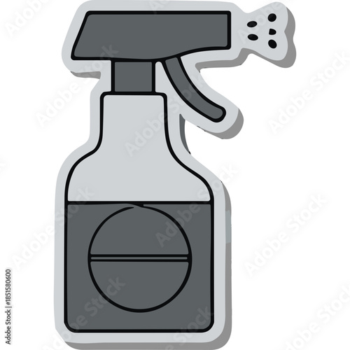 Monochromatic Spray Bottle Icon with Droplet Symbol