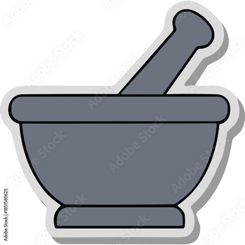 Mortar and Pestle Icon: Laboratory, Pharmacy, Herbalist Tool
