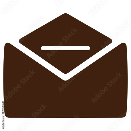 Open envelope icon symbolizing communication and correspondence suitable for digital and print media
