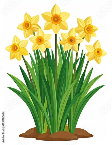 Wallpaper Mural Vibrant Daffodils in Full Bloom - A Springtime Delight. Torontodigital.ca