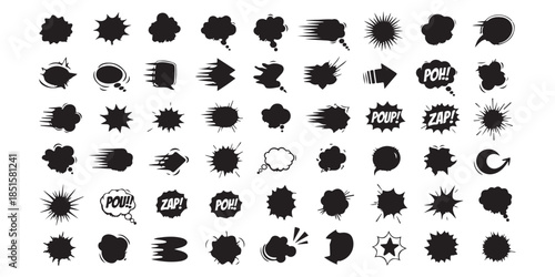 set of black ink blots vector illustration