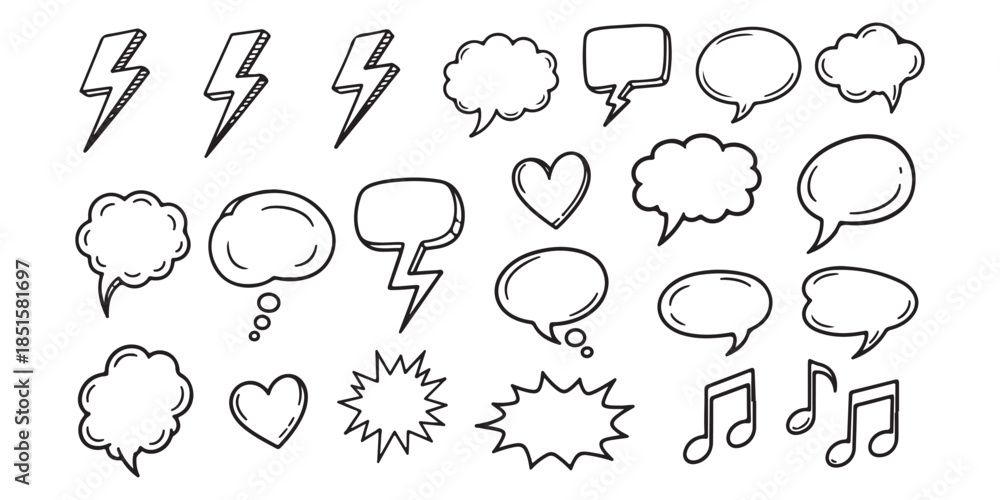 Naklejka premium hand drawn vector set of calligraphic design elements
