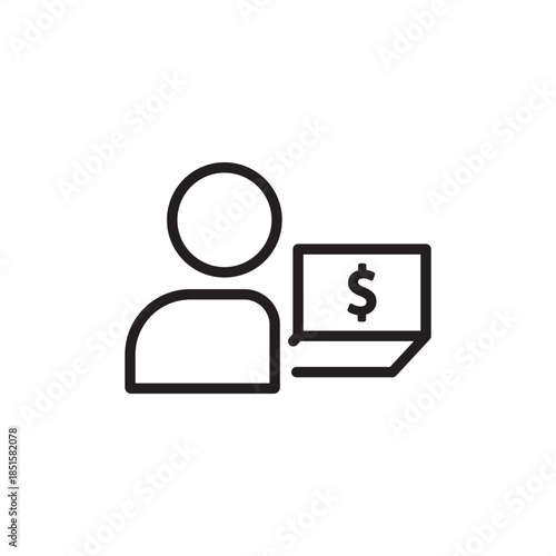 Freelancer icon symbolizing independent contracting, remote work, and the gig economy, representing digital nomads, self-employment, professional consulting, online business earnings, and flexible job