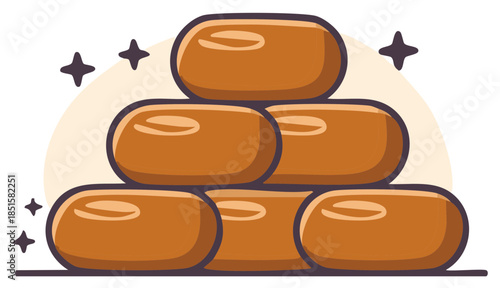 Shiny Gold Bars Stacked in a Pyramid Vector Icon for Finance Treasure and Success Concepts