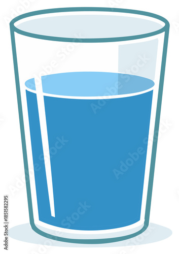 Clear glass filled with refreshing blue liquid water for hydration