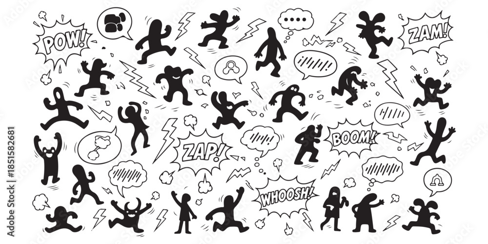 Obraz premium set of vector silhouettes of people