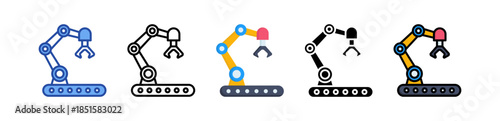 Industrial Robot Icon Multi Style Illustration