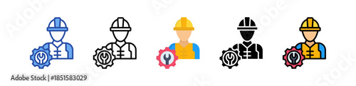 Industrial Engineer Icon Multi Style Illustration