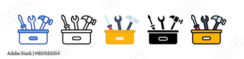 Toolbox Icon Multi Style Illustration