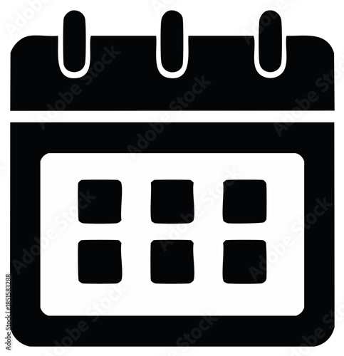 Calendar Icon Schedule Planner Appointment Reminder Important Date Reminder Black Silhouette