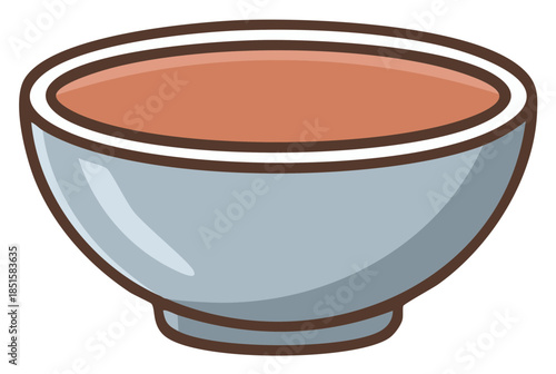 Bowl of Soup Simple Vector Illustration Warm Comforting Food Cartoon