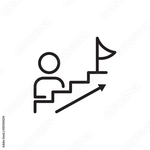 Succession pipeline icon symbolizing leadership development, career advancement, and talent readiness, representing strategic workforce planning, internal promotion path, and executive training.