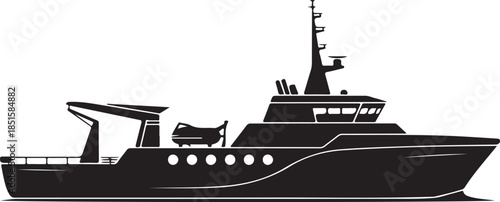 Iceboat solid icon, World snow day concept, ice breaker ship sign. Vector black silhouette. with white background