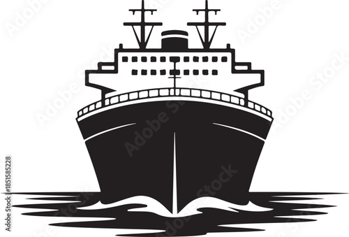 Iceboat solid icon, World snow day concept, ice breaker ship sign. Vector black silhouette. with white background