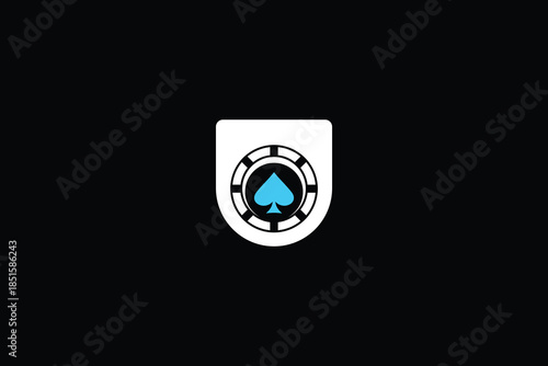 Minimal Trendy Casino Logo on Black Background