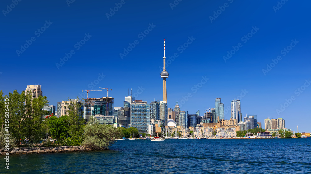 Fototapeta premium View of Toronto cityscape from trillium park , Toronto city is fourth most populous city in North America.