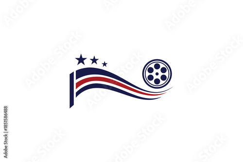 Clean Minimal American Film Production Logo Design on White Background