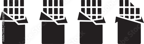 Set of chocolate bar icon vector illustration isolated on white background