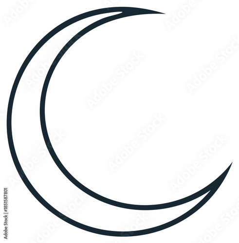 Simple Crescent Moon Outline Icon Celestial Body Symbol
