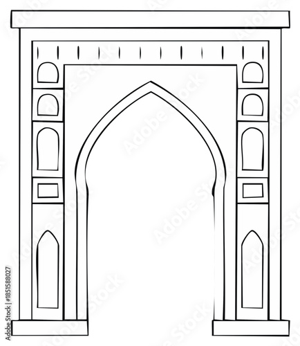 Architectural Archway Structure Intricate Design Illustration