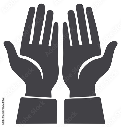 Pair of hands reaching upwards in prayer or supplication a universal symbol of hope and faith