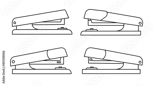 Four identical staplers are arranged in a two-by-two grid on a white background.