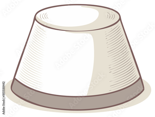 Classic disposable paper cup inverted illustration clean minimalist graphic design element