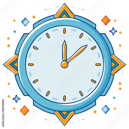 Stylized blue and orange clock illustration representing time management scheduling and important deadlines