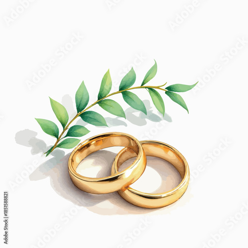 Vsai interlocking gold wedding rings symbolizing love and commitment