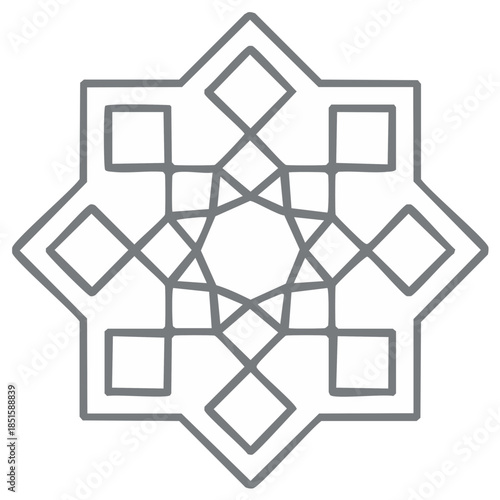 Geometric star pattern illustration graphic design element. Decorative shape. Abstract artwork.