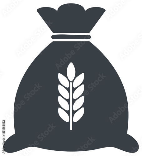 Wheat sack icon illustration. Agricultural, harvest, and food concept
