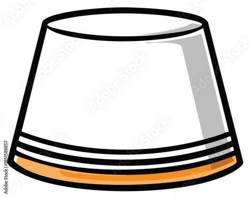 Cartoon dessert item food illustration with gold and black stripes