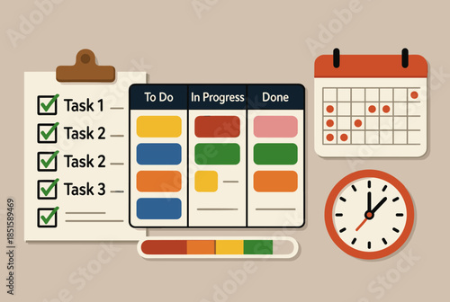 Visual Representation of Productivity and Task Management Workflow