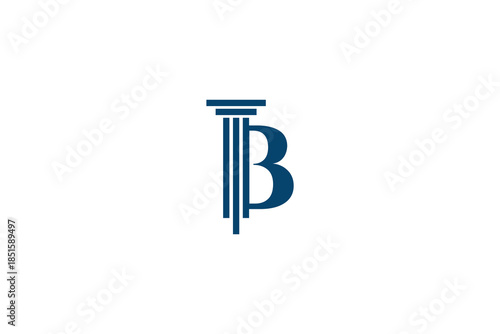 Sleek Minimal Law and Legal Firm Letter B Logo on White Background