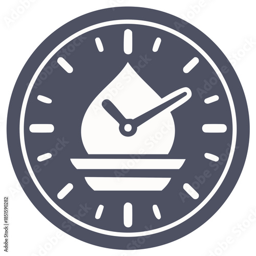 Water drop clock symbol time management concept illustration abstract round timepiece design