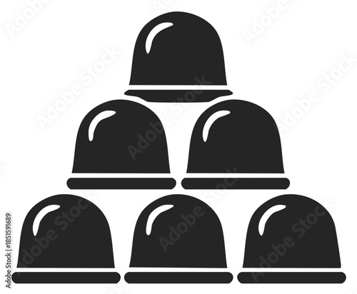 Stack of Black Siren Lights Icon Graphic