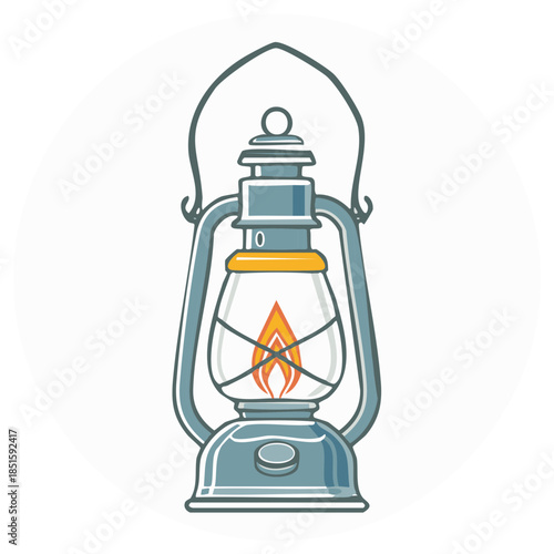 Vintage Lantern with Flame Classic Oil Light