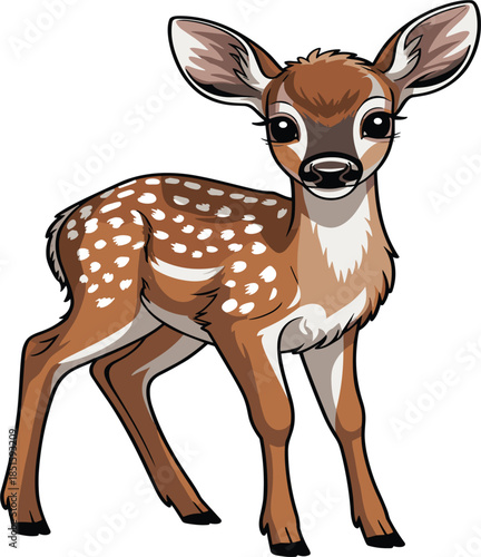 Adorable spotted brown deer character cartoon graphic for kids design animal logo